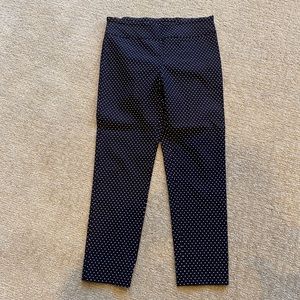Elliott Lauren navy polka dot ankle pant size 6
